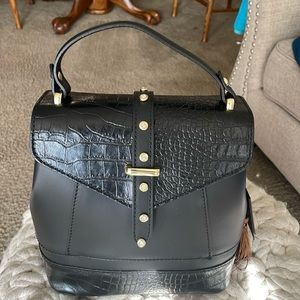 Black Women Genuine Leather Backpack
